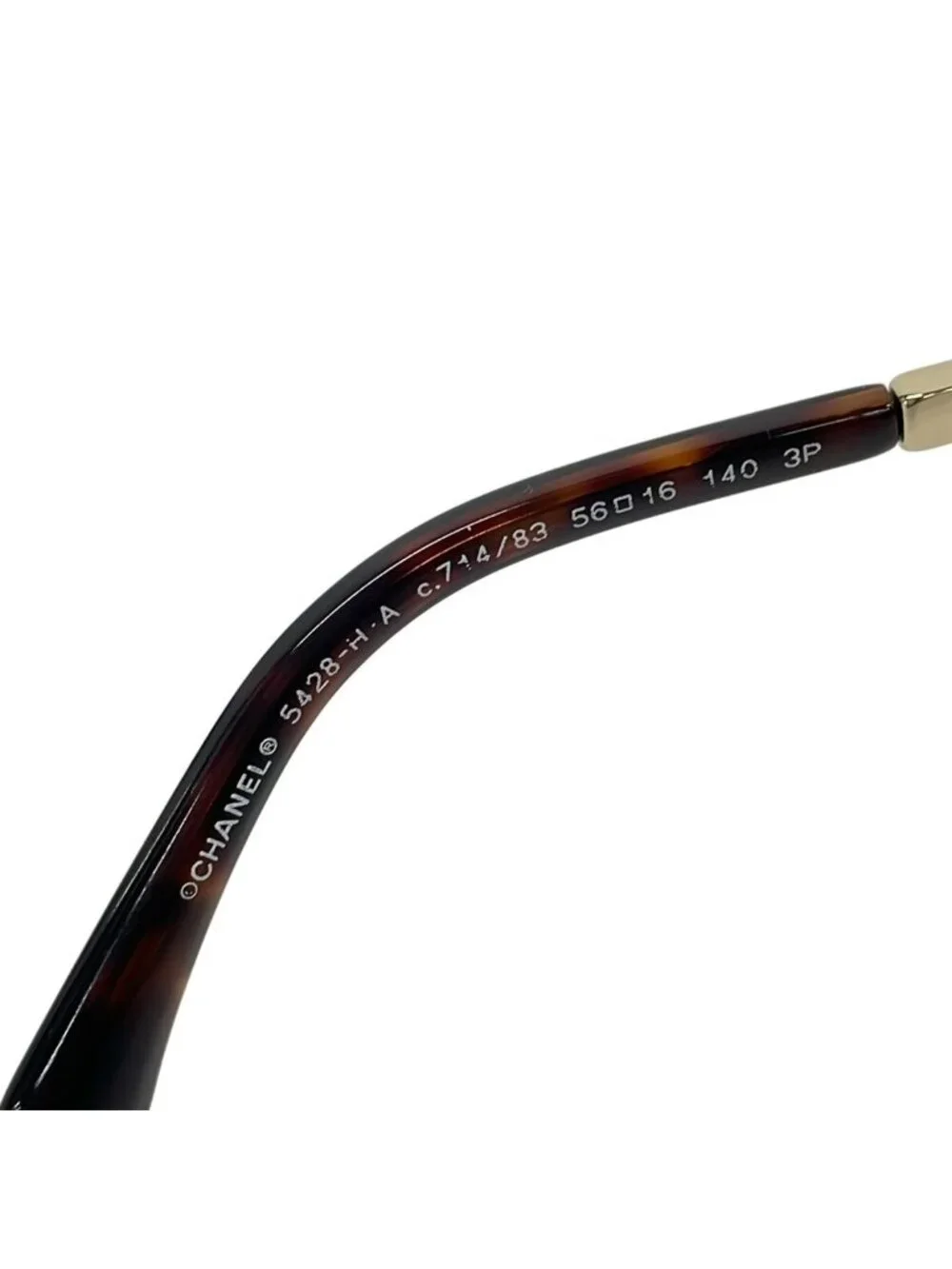 Chanel Sunglasses Black Dark Brown Gold Faux Pearl Eyewear